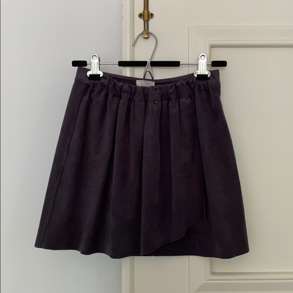 Wilfred free charcoal grey suede skirt
